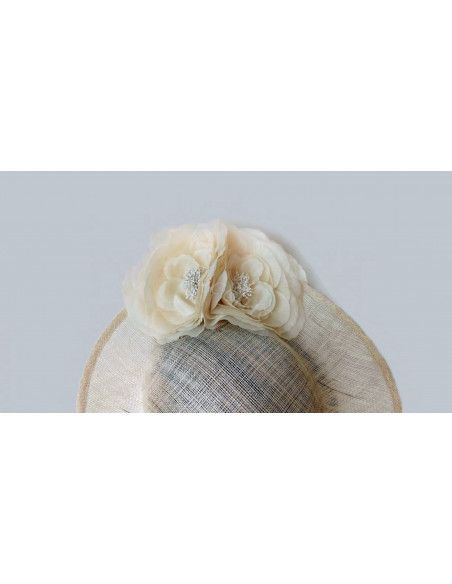 Cream flower hat for woman - Wedding hats for women - 5