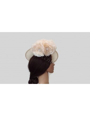 Cream flower hat for woman - Wedding hats for women - 6