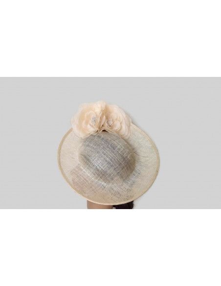 Cream flower hat for woman - Wedding hats for women - 7