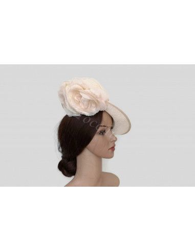 Tocado de boda con flores marfil - Pamelas y Tocados para madrinas - 8