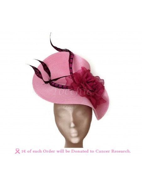 Pink derby hats for women - Wedding hats for women - 6