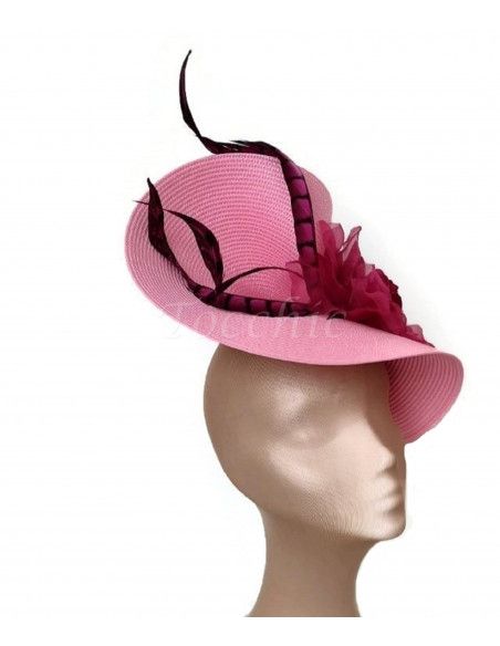 Tocado rosa fucsia para la invitada perfecta - Pamelas y Tocados para madrinas - 10