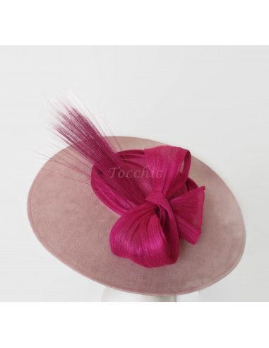 Pamela rosa para madrina de boda - Pamelas y Tocados para madrinas - 5