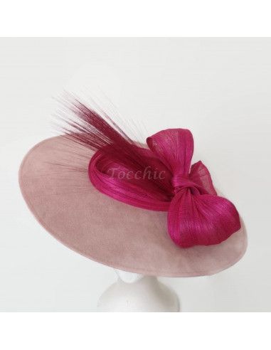 Pamela rosa para madrina de boda - Pamelas y Tocados para madrinas - 7