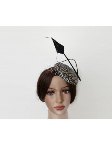 Tocado negro de leopardo - Sombreros y Tocados para bodas de mañana - 4