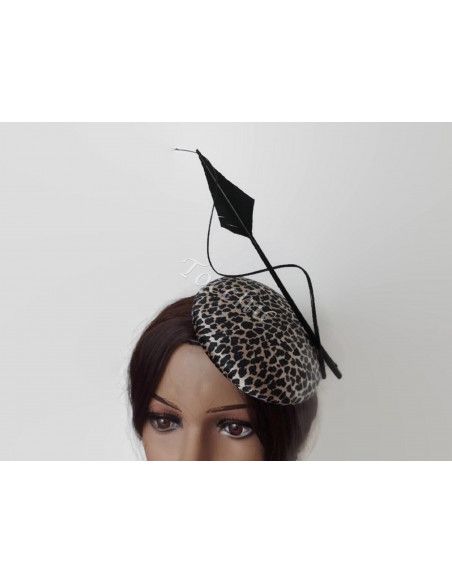 Tocado negro de leopardo - Sombreros y Tocados para bodas de mañana - 6