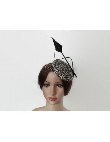 Tocado negro de leopardo - Sombreros y Tocados para bodas de mañana - 7