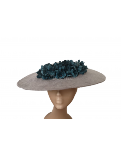 Pamela gris para madrina boda de invierno - Pamelas y Tocados para madrinas - 1