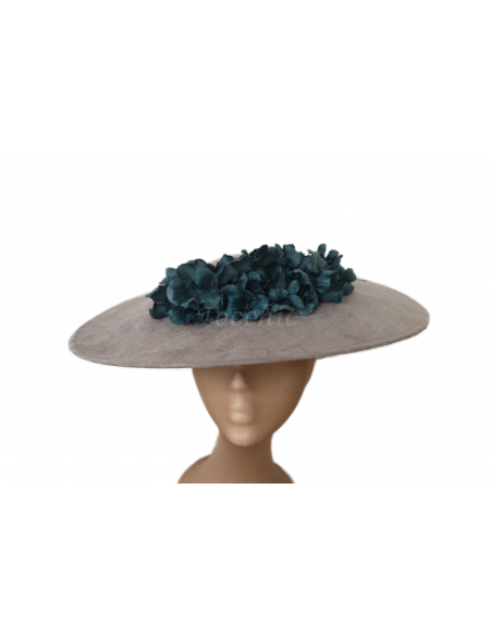 Pamela gris para madrina boda de invierno - Pamelas y Tocados para madrinas - 1