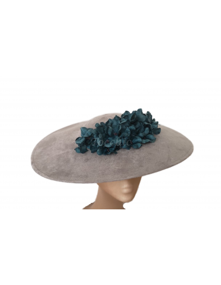 Grey special occasion hat with flowers - Wedding hats for women - 2 Grey special occasion hat with flowers - Wedding hats for women - 2