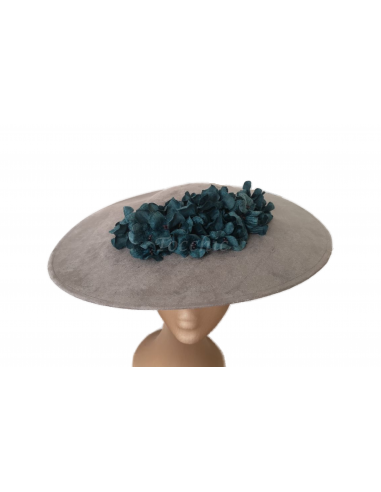Grey special occasion hat with flowers - Wedding hats for women - 5