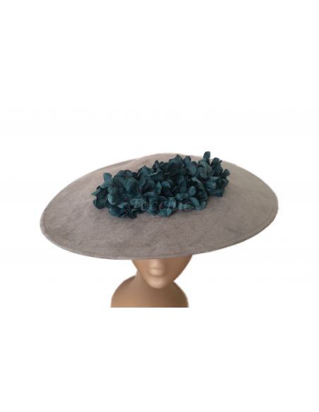 Grey special occasion hat with flowers - Wedding hats for women - 5 Grey special occasion hat with flowers - Wedding hats for women - 5