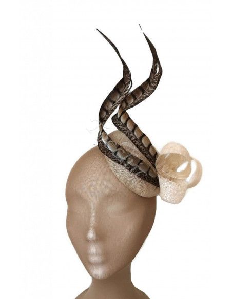 Feathers hat cream for weddings - Wedding hats for women - 1
