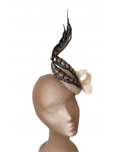 Feathers hat cream for weddings - Wedding hats for women - 2