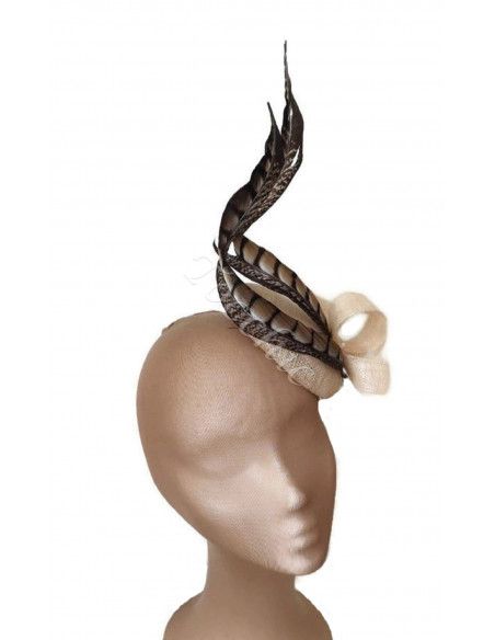 Feathers hat cream for weddings - Wedding hats for women - 2 Feathers hat cream for weddings - Wedding hats for women - 2