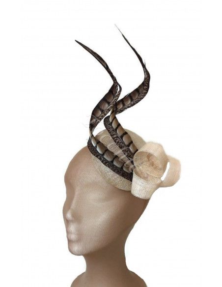 Feathers hat cream for weddings - Wedding hats for women - 3 Feathers hat cream for weddings - Wedding hats for women - 3