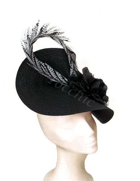 Tocado negro para boda de mañana - Pamelas y Tocados para madrinas - 6 Tocado negro para boda de mañana - Pamelas y Tocados para madrinas - 6