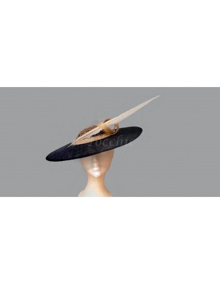 Navy blue and Cream women derby hat - Wedding hats for women - 3 Navy blue and Cream women derby hat - Wedding hats for women - 3