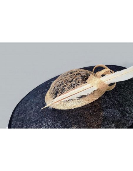 Navy blue and Cream women derby hat - Wedding hats for women - 4 Navy blue and Cream women derby hat - Wedding hats for women - 4