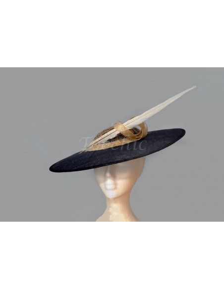 Navy blue and Cream women derby hat - Wedding hats for women - 5 Navy blue and Cream women derby hat - Wedding hats for women - 5