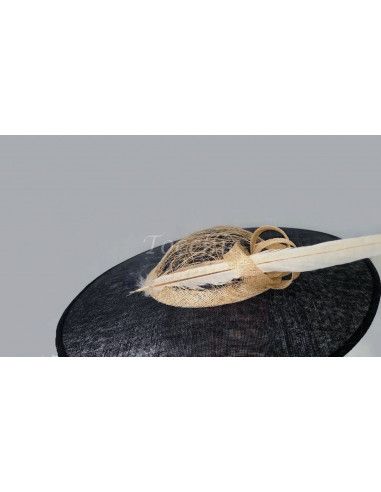 Navy blue and Cream women derby hat - Wedding hats for women - 6