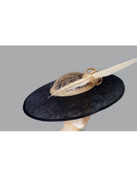 Navy blue and Cream women derby hat - Wedding hats for women - 7 Navy blue and Cream women derby hat - Wedding hats for women - 7