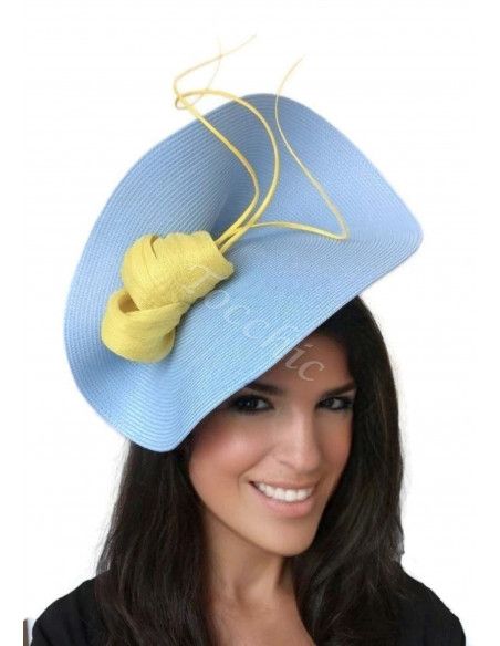Sky blue and Yellow Kentucky derby hat - Wedding hats for women - 6 Sky blue and Yellow Kentucky derby hat - Wedding hats for women - 6
