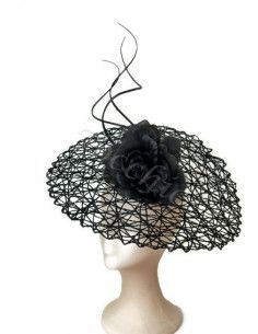Original Tocado negro de boda - Pamelas y Tocados para madrinas - 1 2