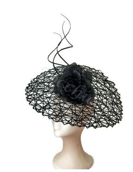 Original Black fascinator hat - Wedding hats for women - 2
