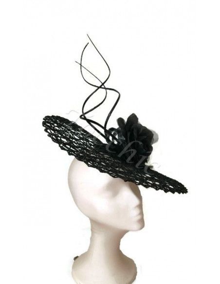 Original Tocado negro de boda - Pamelas y Tocados para madrinas - 3