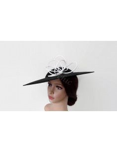 Black and white wedding hat - Wedding hats for women - 1 2