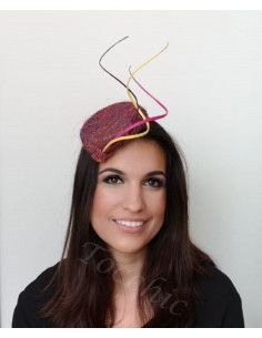 Purple and yellow fascinator - Wedding hats for women - 1