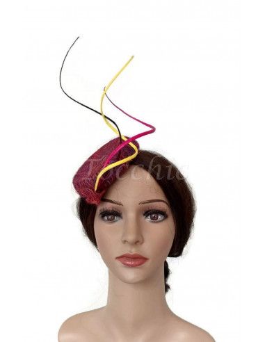 Purple and yellow fascinator - Wedding hats for women - 6