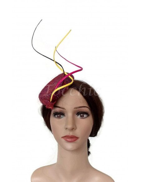 Purple and yellow fascinator - Wedding hats for women - 6