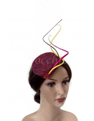 Purple and yellow fascinator - Wedding hats for women - 8
