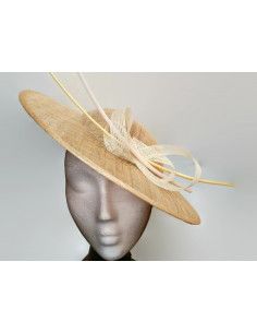 Cream and beige wedding hat - Wedding hats for women - 1