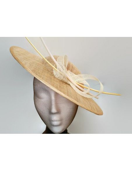 Cream and beige wedding hat - Wedding hats for women - 1